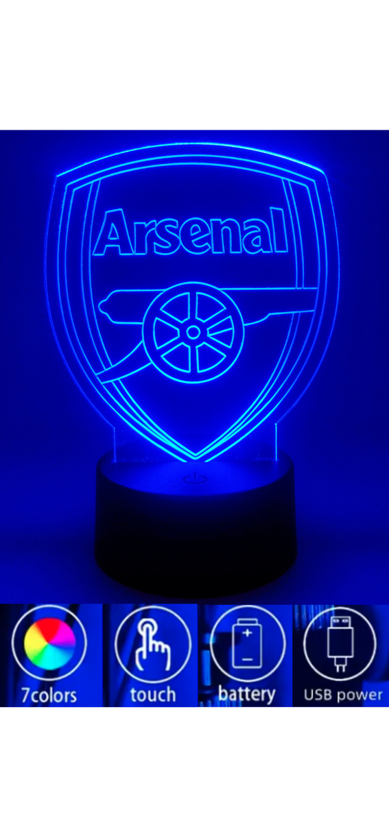 3D Acrylic LED Night Light/Lamp - Arsenal FC
