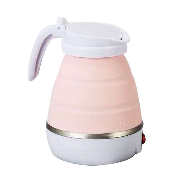 Portable Silicone Collapsible Travel Electric Kettle- Pink