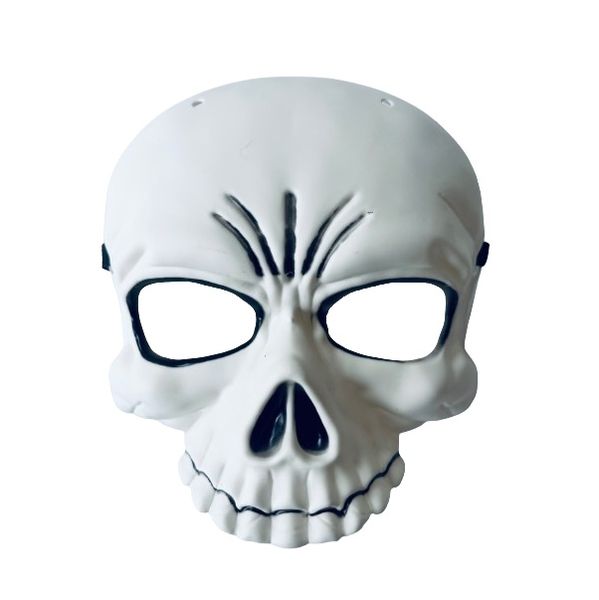 Cosplay &amp; Halloween Dress Up Plastic White Half Skull Mask