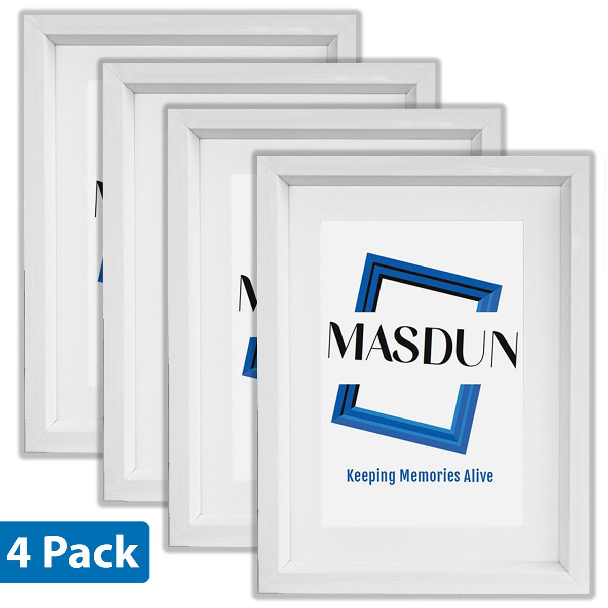 Masdun Metallica Picture Frames - 4 Pack - for Home, Office Decor, Photos