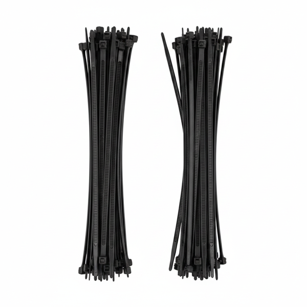 Nexus Black Cable Ties 4.8mm x 400mm, 100 Piece Pack - 2 Pack