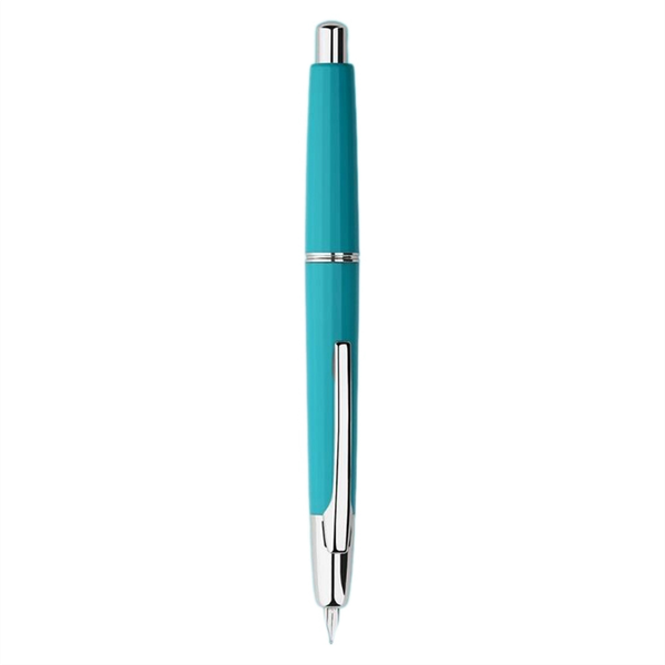 Press Resin Fountain Pen Peacock Blue(Silver Clip)