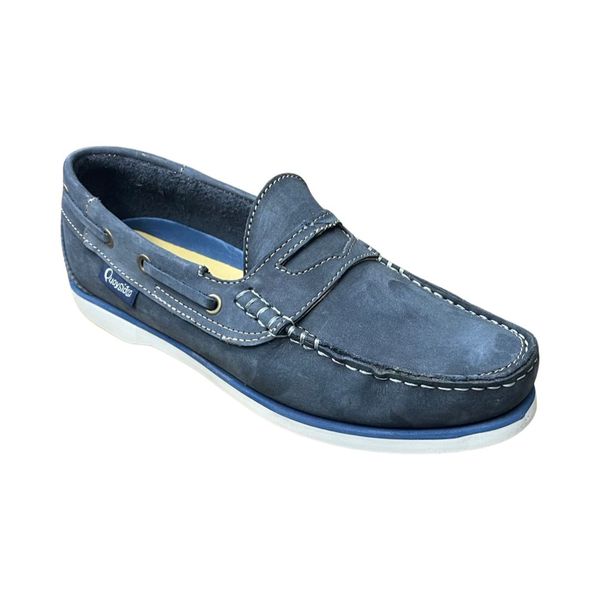 Men's Leather Shoes Loafers - Navy Color by John Frank Apparel