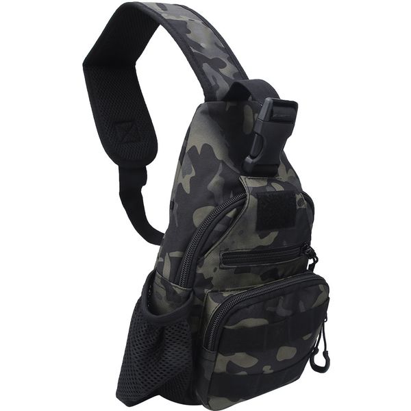 Green Camo USB Charging Chest Bag