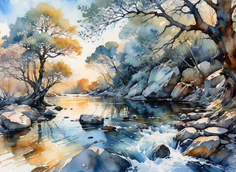 Modern Canvas Wall Art Home Decor - Running Stream