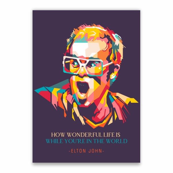 Elton John Song Lyric Poster - A1