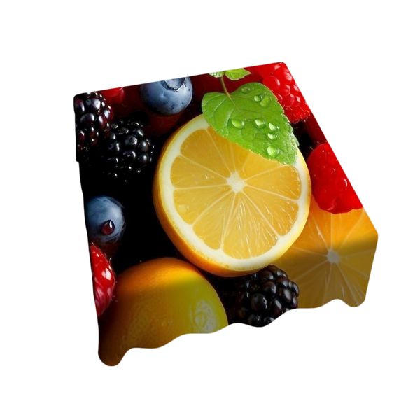 Lemons &amp; Berries Square Tablecloth