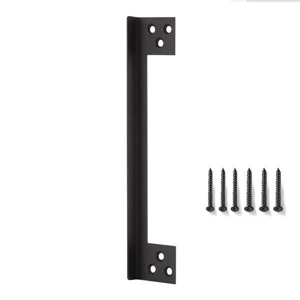 Stainless Steel L-Shaped Door Latch Guard for Security Protection Black