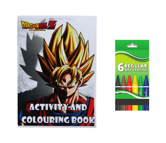 Dragonball Z Activity and Colouring Book A5 plus 6 Wax Crayons - Set of 5