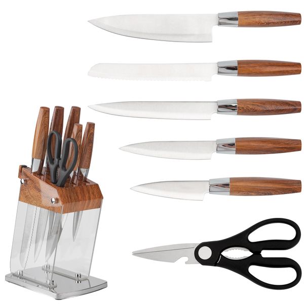 High Quality 7 Piece Knife Set For Home Kitchen-Brown
