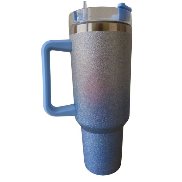 Insulated Mug / Water Bottle Double Walled Glitter Blue