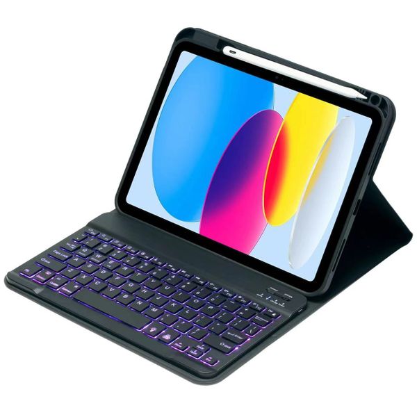 Case with Keyboard 7 Colors Backlit Compatible with iPad 11th 10th 10.9 inch