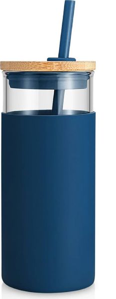 George &amp; Mason- Glass Bottle with Silicone Sleeve - Blue