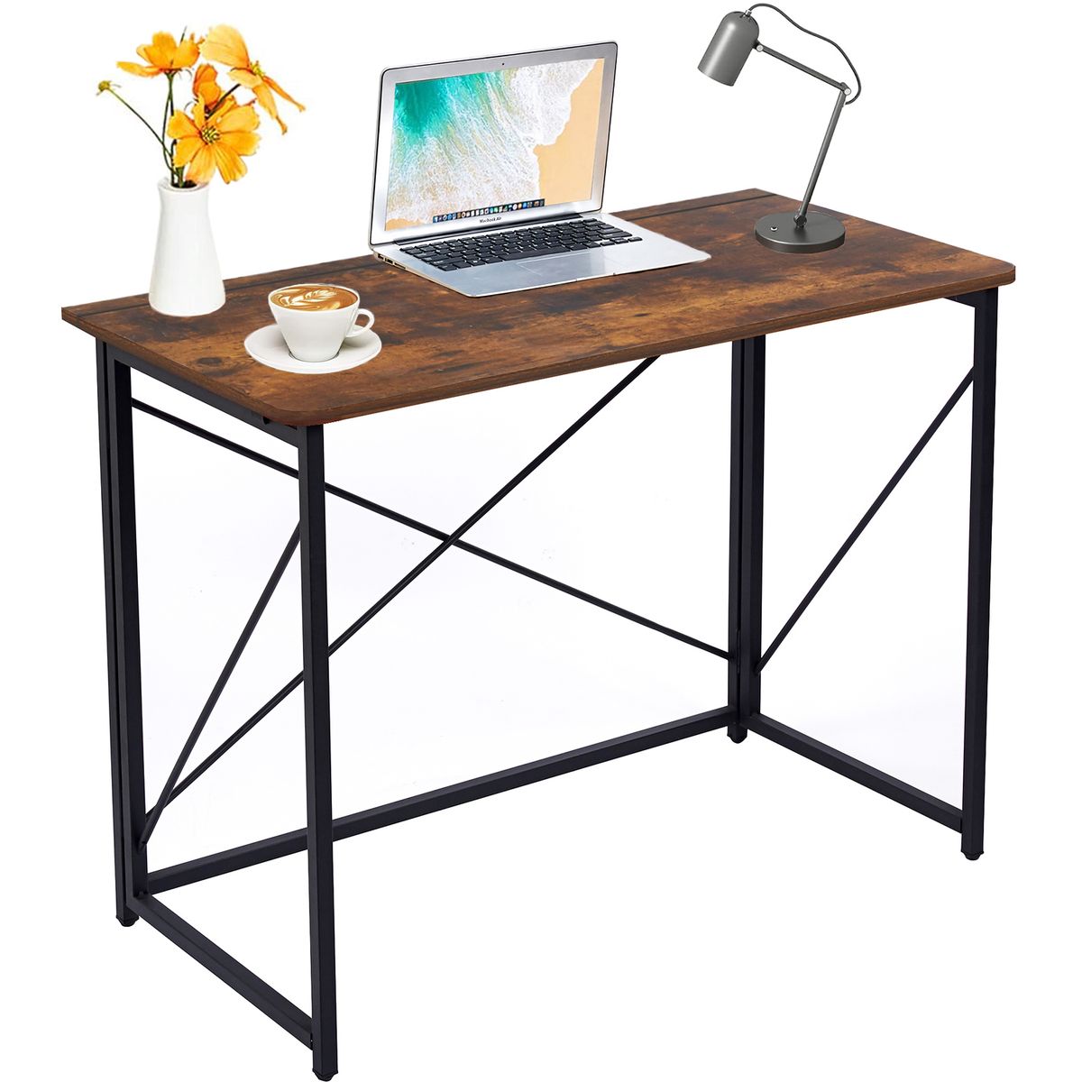 Work Study Desk Folding Table No Assembly Home Office Computer Desk