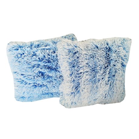 Blue fluffy outlet cushions