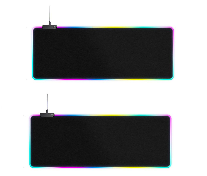 2Pack-RGB Gaming Mousepad, Anti-Slip, Backlit LED 90x40cm