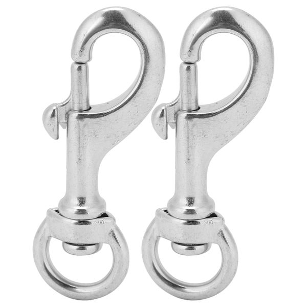 2 Pieces 80mm Stainless Steel Diving Snap Hooks