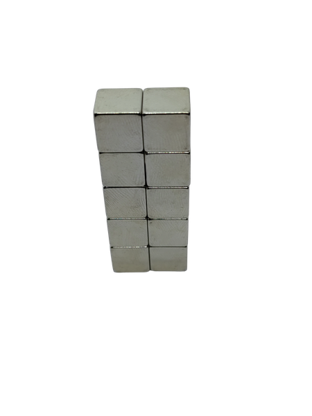 Neodymium Block Magnets - 10mm x 10mm x 10mm N38 Grade - 10 Pack