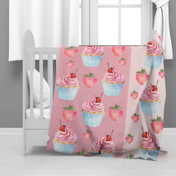 Strawberry Cup Cake Minky Blanket