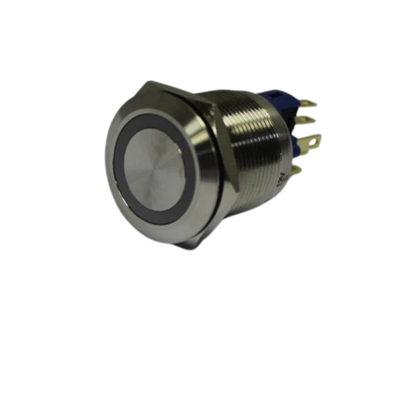 AVP22F-L3SCB12 - 22mm Latching Push Button, Blue LED, 1NO/1NC, IP65