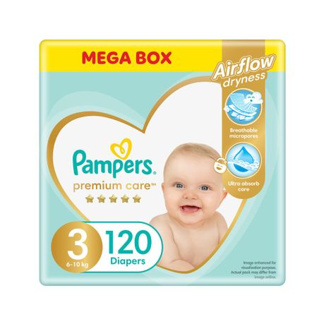 Pampers Premium Care Size 3 Taped (6-10 kg) 120 Nappies