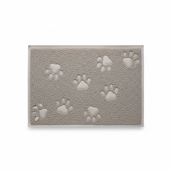 Grey Pet Litter Catcher Mat - Traps Litter, Protects Floors, Easy Clean