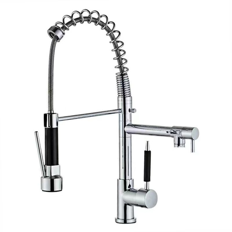 Kitchen Sink Faucet Taps Spring Neck 2 Spout