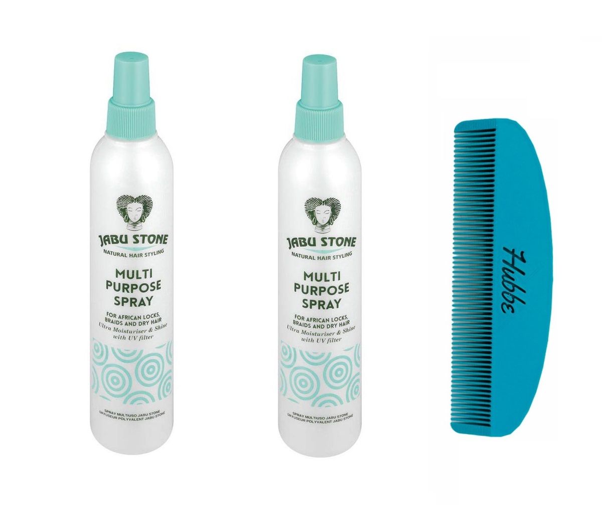 Jabu Stone Multipurpose Spray 250ml x 2 + Hubbe Detangling Comb