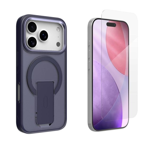 Case &amp; Screen Protector Compatible With iPhone Series 17 - Purple