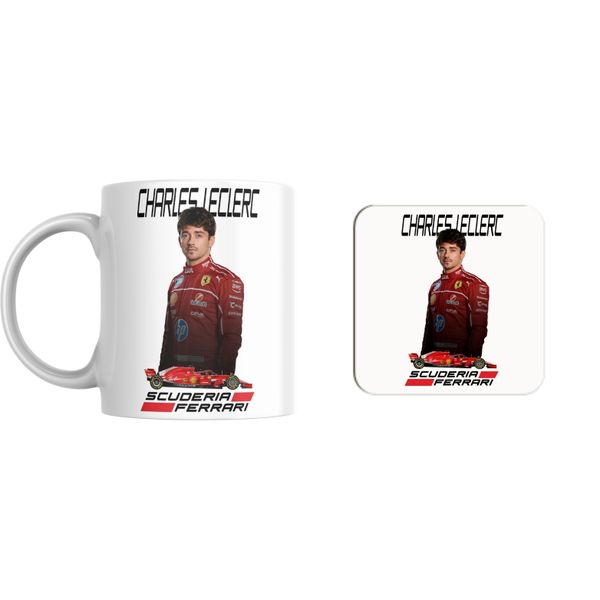 Scuderia Ferrari C Leclerc Mug and Coaster