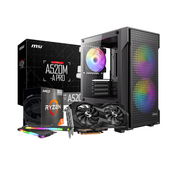 Antec GamingPulse Mini Pro- AMD Ryzen 5 3600 / Radeon RX 6600 Gaming PC