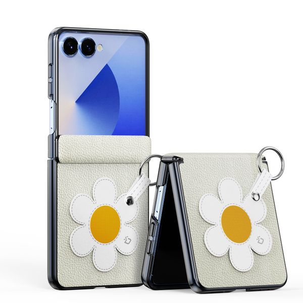 PU Leather Ring-Style Foldable Case Compatible with Samsung Galaxy Z Flip 7
