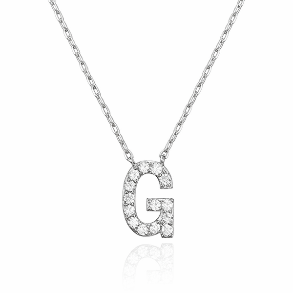 Letter G Necklace - Silver image