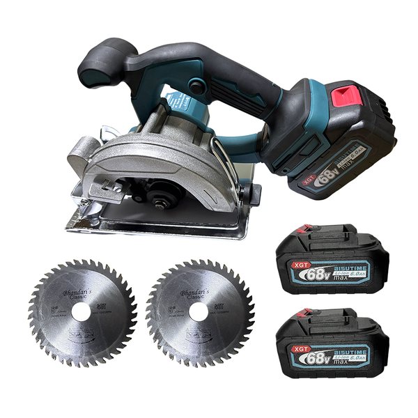 68V Brushless Rechargeable Circular Saw with Dual 6.0Ah Batteries