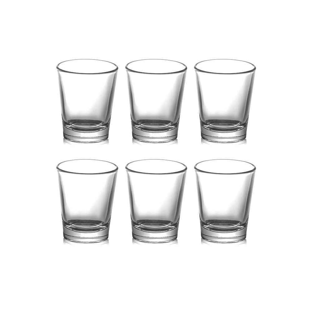 Clear Shot Glass Set with Heavy Base for Restaurants Home - 6 Pack ...