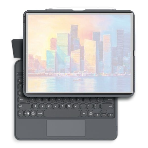 Zagg Pro Keys with Trackpad Keyboard &amp; Case for iPad Pro 12.9" Grey