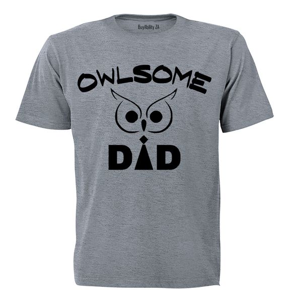 Owlsome Dad - Adults - T-Shirt - Grey