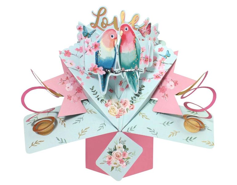 Love Birds Romantic 3d Pop-Up Greeting Card