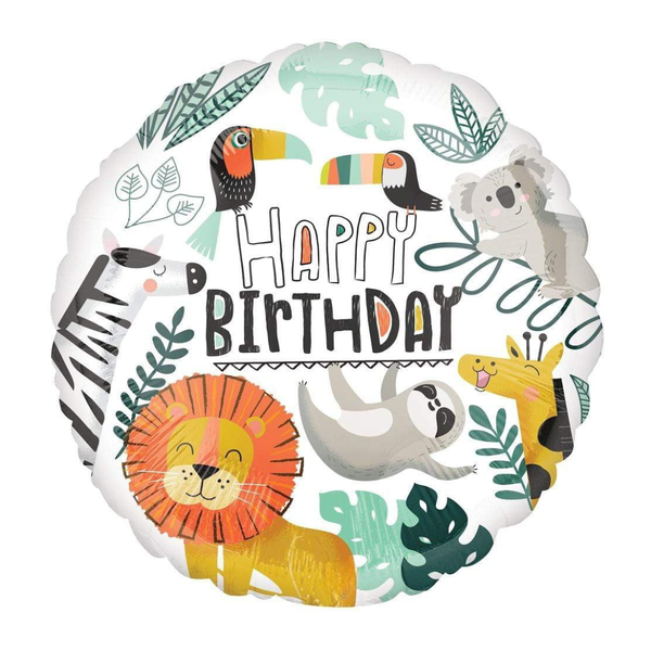 Foil Balloon Happy Birthday Get Wild 18 inch