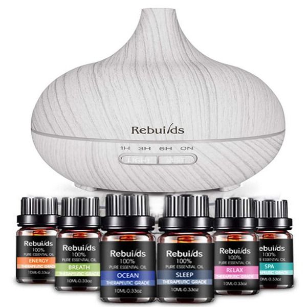 Ultrasonic Diffuser,Humidifier &amp; Purifier 550ml with 6 Blends -(White)