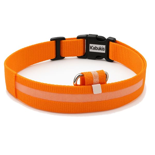 Kabukis Glowing LED Pet Collar for Large Dogs - Reflective &amp; Rechargeable
