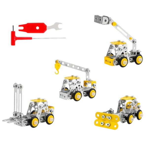 330 Pieces 4-In-1 Engineering Series Building Block Set - Yellow/Silver