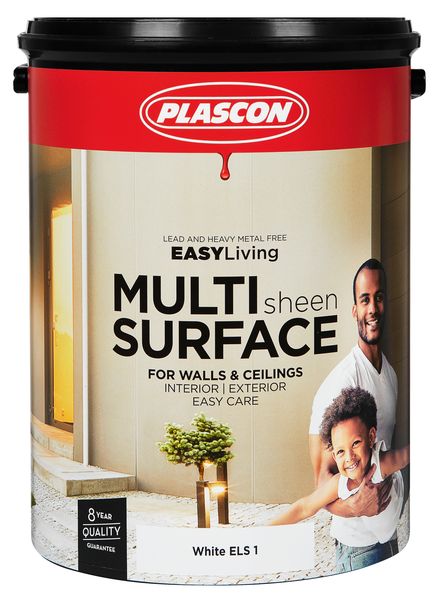 Plascon Easy Living Multi Surface Sheen - White - 5L