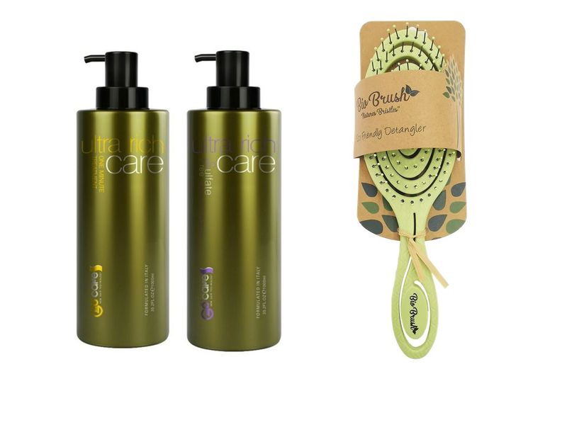 GoCare Twin Pack 400ml + Bio Brush Eco Friendly Circle Brush - Green