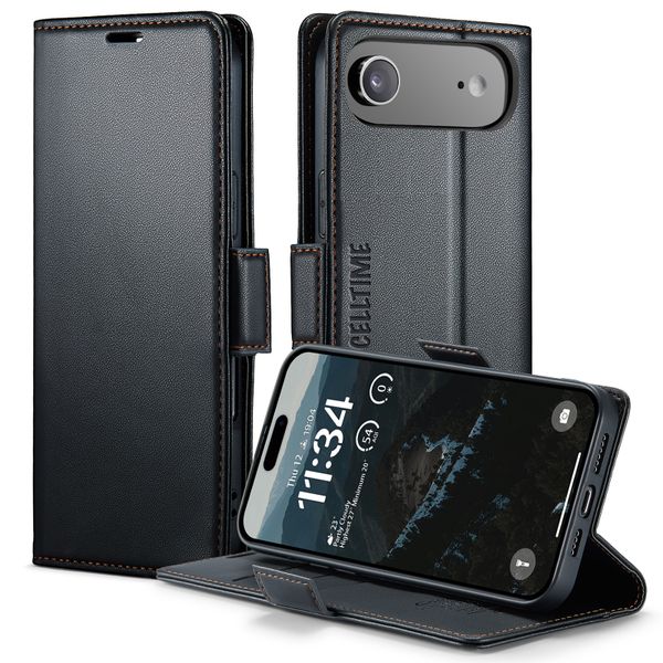 Retro Flip Case Compatible with iPhone 17 Leather Wallet Cover