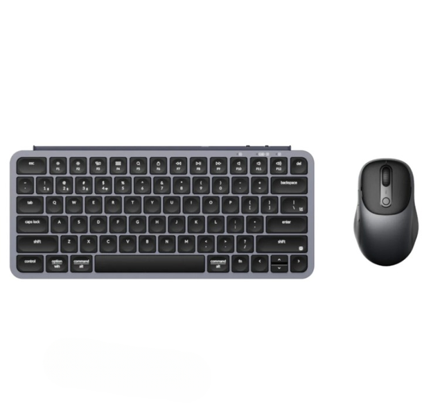 Sleek Space Grey 75% Keyboard and Wireless Mouse Combo Portable and Stylish