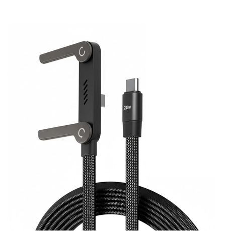 240W SuperFast Charging Cable Type-C to C with Foldable Phone Stand (1.5M) Image