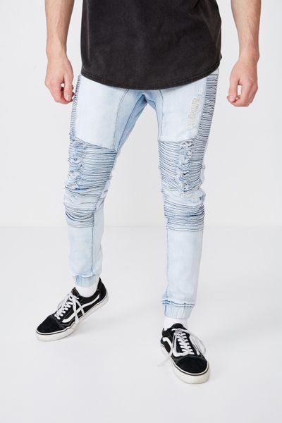 Men's Factorie Moto Denim Cuffed Jean - Blue