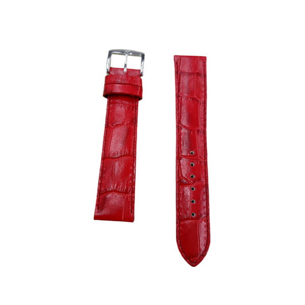 Red Croco Grain Bio Comfort Watch Strap - 18mm