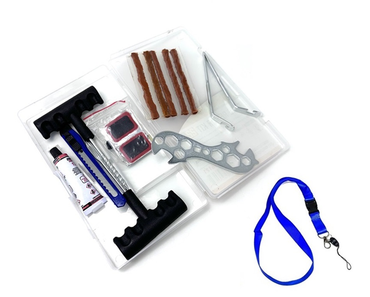 22 Pieces Tire Puncher Repair Kit &amp; Lanyard (Car/Bike/Bicycle)
